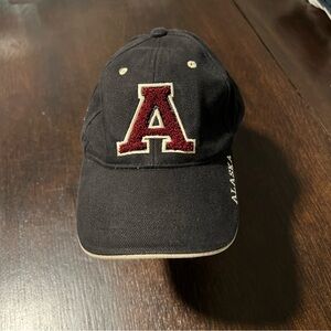 Vintage Black Alaska Baseball Cap with Red 'A' Patch